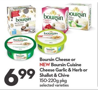 Longo's Boursin cheese or new boursin cuisine cheese garlic & herb or shallot & chive offer