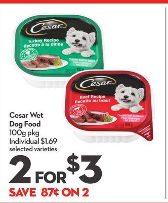 Longo's Cesar wet dog food offer