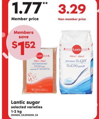 Loblaws Lantic sugar, 1-2 kg offer