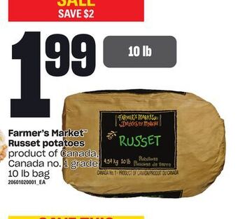 Loblaws Farmer's market™ russet potatoes, 10 lb bag offer