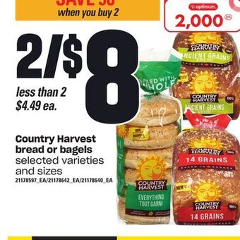 Loblaws Country harvest bread or bagels offer