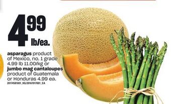 Loblaws Asparagus or jumbo mag cantaloupes offer
