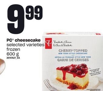 Loblaws Pc® cheesecake, 600 g offer