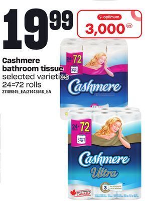 Loblaws Cashmere bathroom tissue, 24=72 rolls offer