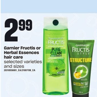 Loblaws Garnier fructis or herbal essences hair care offer