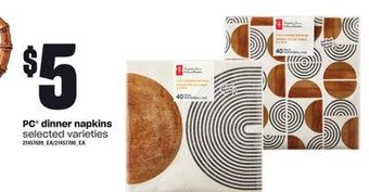 Loblaws Pc® dinner napkins offer