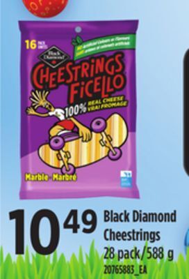 Loblaws Black diamond cheestrings, 28 pack/588 g offer