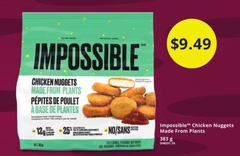 Loblaws Impossible™ chicken nuggets made from plants, 383 g offer