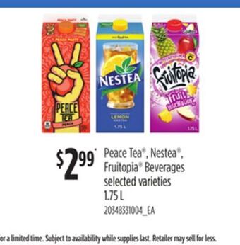 Loblaws Peace tea®, nestea®, fruitopia® beverages, 1.75 l offer