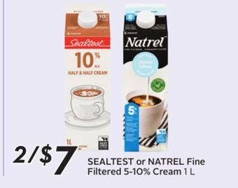 Sobeys Sealtest or natrel fine filtered 5-10% cream offer