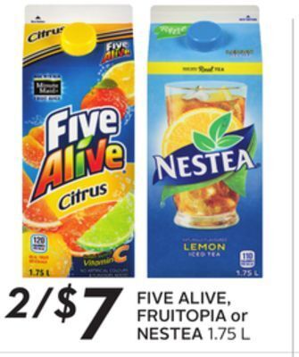 Sobeys Five alive, fruitopia or nestea offer