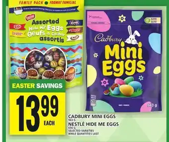 Food Basics Cadbury mini eggs or nestlé hide me eggs offer