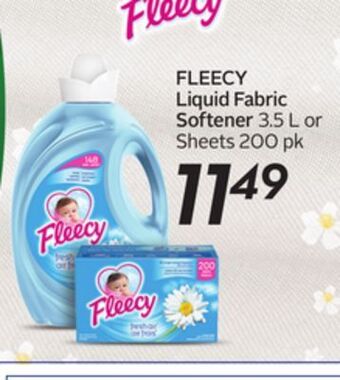 Sobeys Fleecy liquid fabric softener offer