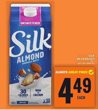 Food Basics Silk beverages offer