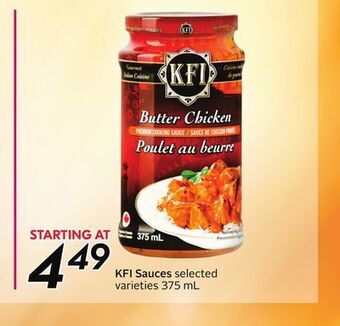 Sobeys Kfi sauces offer
