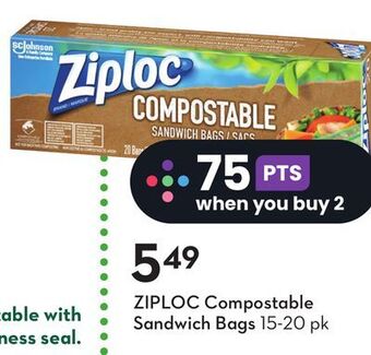 Sobeys Ziploc compostable sandwich bags offer
