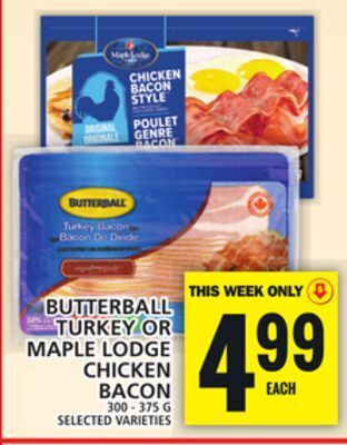 Food Basics Butterball turkey or maple lodge chicken bacon offer
