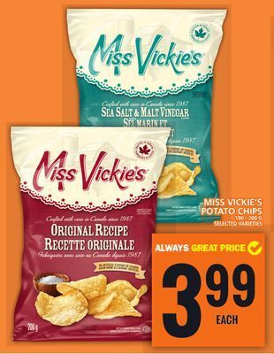 Food Basics Miss vickie's potato chips offer