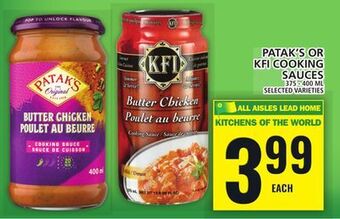 Food Basics Patak's or kfi cooking sauces offer