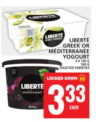 Food Basics Liberté greek or méditerranée yogourt offer
