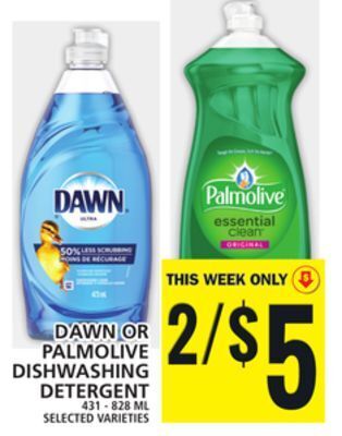 Food Basics Dawn or palmolive dishwashing detergent offer