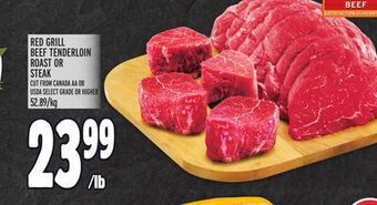 Metro Red grill beef tenderloin roast or steak offer