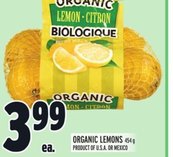 Metro Organic lemons offer