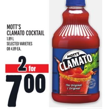 Metro Mott's clamato cocktail offer
