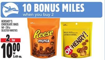 Metro Hershey's chocolate bags offer