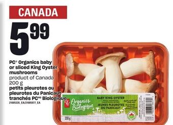 Independent Grocer Pc® organics baby or sliced king oyster mushrooms, 200 g offer