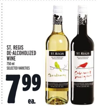Metro St. regis de-alcoholized wine offer