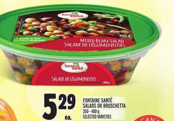 Metro Fontaine santé salads or bruschetta offer