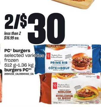 Independent Grocer Pc® burgers, 512 g-1.36 kg offer