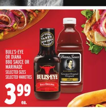 Metro Bull's eye or diana bbq sauce or marinade offer