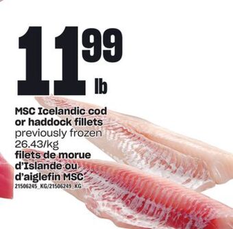 Independent Grocer Msc icelandic cod or haddock fillets offer