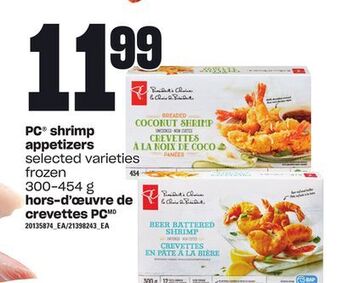 Independent Grocer Pc® shrimp appetizers, 300-454 g offer