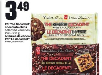 Independent Grocer Pc® the decadent® chocolate chips, 226-300 g offer