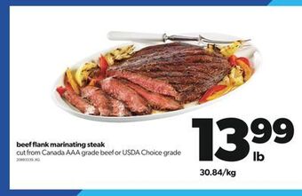 Real Canadian Superstore Beef flank marinating steak offer