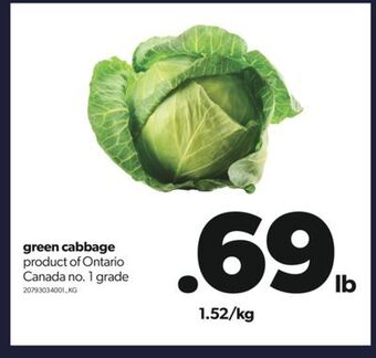 Real Canadian Superstore Green cabbage offer