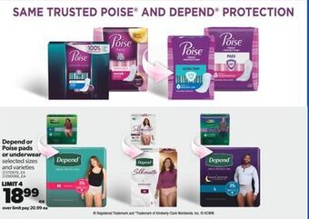 Real Canadian Superstore Depend or poise pads or underwear offer