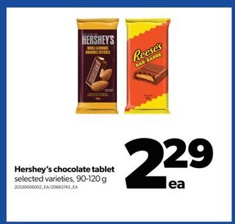 Real Canadian Superstore Hershey's chocolate tablet, 90-120 g offer
