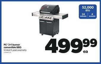 Real Canadian Superstore Pc® 3+1 burner convertible bbq offer