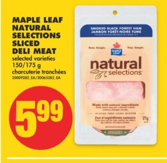 No Frills Maple leaf natural selections sliced deli meat, 150/175 g offer