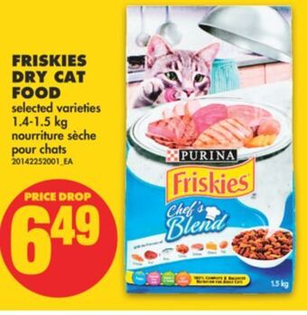 No Frills Friskies dry cat food, 1.4-1.5 kg offer