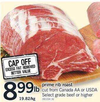 Fortinos Prime rib roast offer