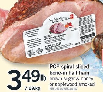 Fortinos Pc® spiral-sliced bone-in half ham offer