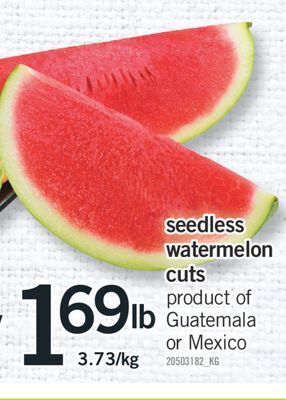 Fortinos Seedless watermelon cuts offer