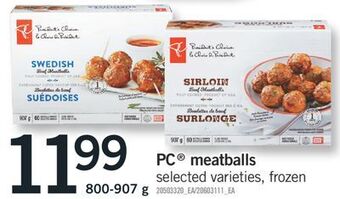 Fortinos Pc® meatballs, 800-907 g offer