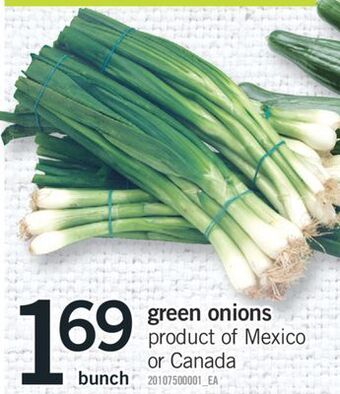 Fortinos Green onions, bunch offer
