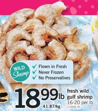 Fortinos Fresh wild gulf shrimp, 16-20 per lb offer